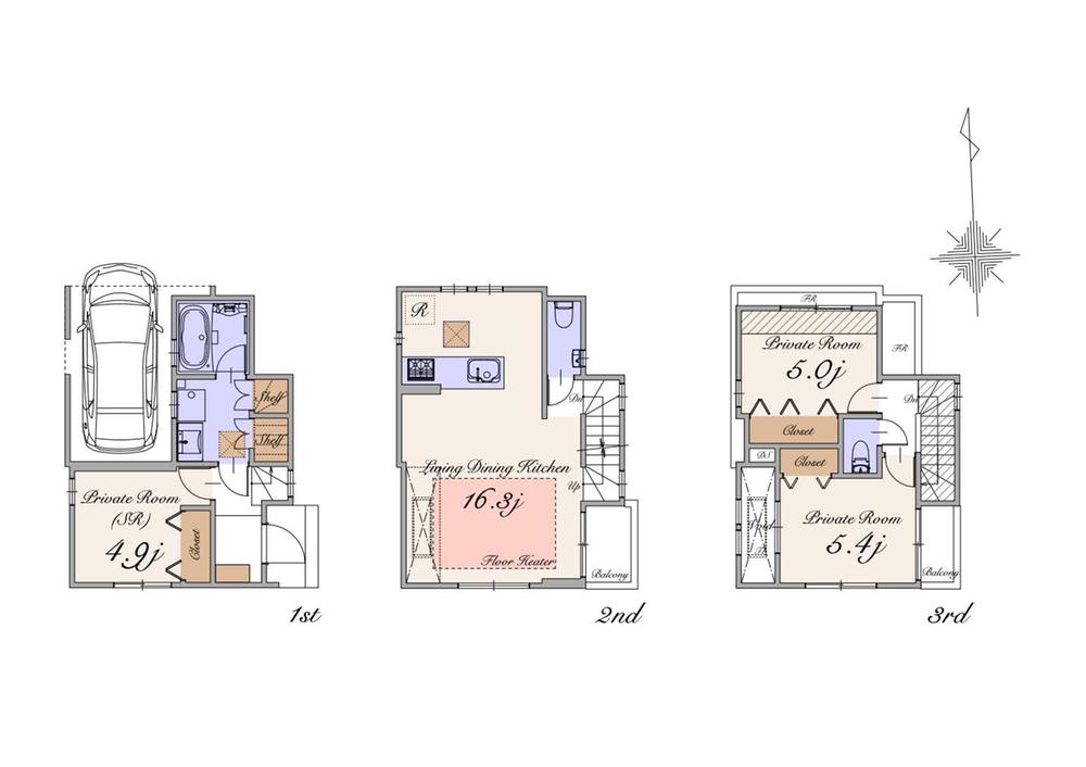 Floor plan. (A Building), Price 45,900,000 yen, 2LDK+S, Land area 50.27 sq m , Building area 90.71 sq m