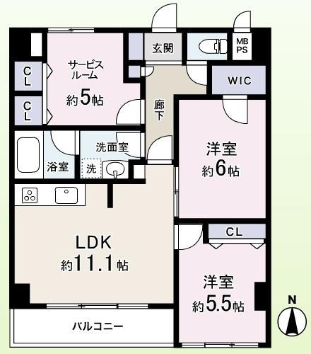Floor plan. 2LDK+S, Price 34,900,000 yen, Occupied area 63.33 sq m , Balcony area 5.66 sq m stylish furnished! Life will be started as soon as!
