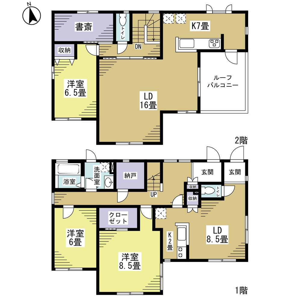 Floor plan. 54,800,000 yen, 3LDK + 2S (storeroom), Land area 158.66 sq m , Building area 140.36 sq m