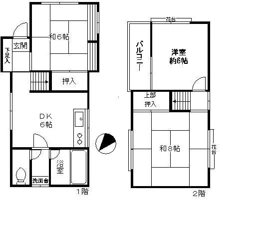 Floor plan. 15 million yen, 3DK, Land area 61.33 sq m , Building area 57.89 sq m