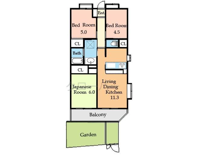Floor plan. 2LDK+S, Price 23.8 million yen, Occupied area 58.18 sq m , Balcony area 7.18 sq m