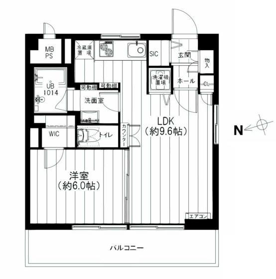 Floor plan. 1LDK, Price 13,900,000 yen, Footprint 36 sq m , Balcony area 5.1 sq m
