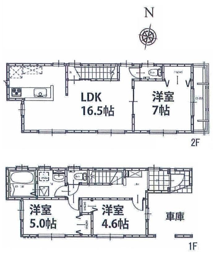 Floor plan. (3 Building), Price 39,800,000 yen, 3LDK, Land area 75.71 sq m , Building area 87.42 sq m