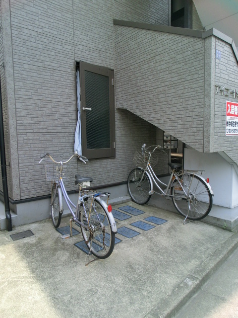 Parking lot. Bicycle parking space