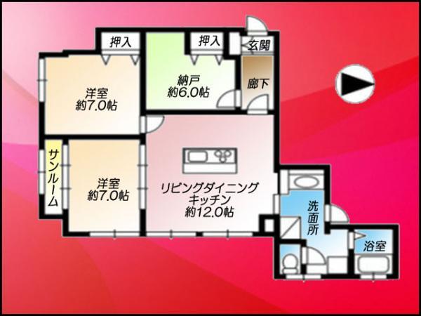 Floor plan. 2LDK + S (storeroom), Price 19,800,000 yen, Footprint 68.1 sq m 2LDK + S is (68.1 sq m) corner easy-to-use Mato of the room