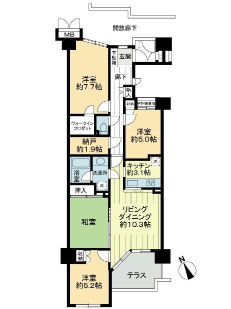 Floor plan. 4LDK + S (storeroom), Price 43,800,000 yen, Occupied area 84.67 sq m