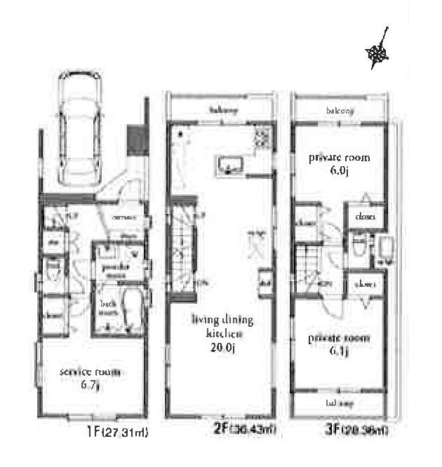 Floor plan. (A Building), Price 47,800,000 yen, 2LDK+S, Land area 61.3 sq m , Building area 101.22 sq m