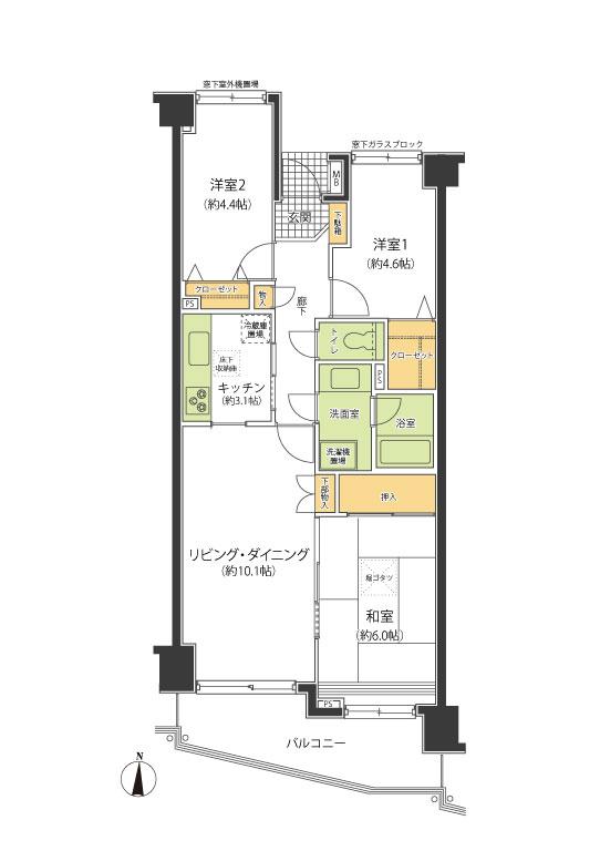 Floor plan. 3LDK, Price 27.5 million yen, Occupied area 67.22 sq m , Balcony area 9.05 sq m