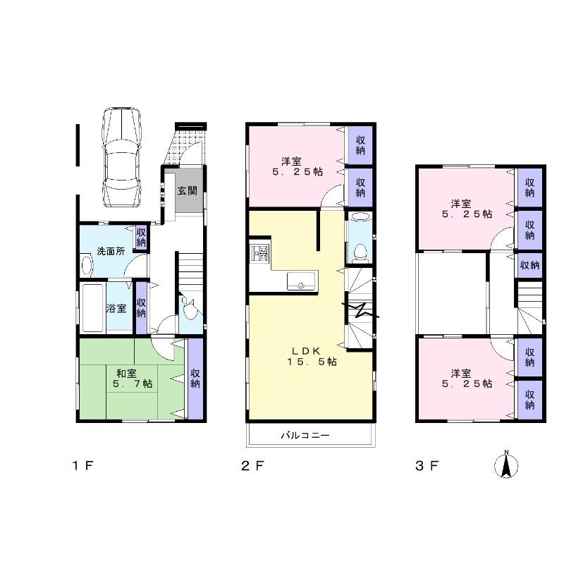 Floor plan. 54,800,000 yen, 4LDK, Land area 78.94 sq m , Building area 109.5 sq m