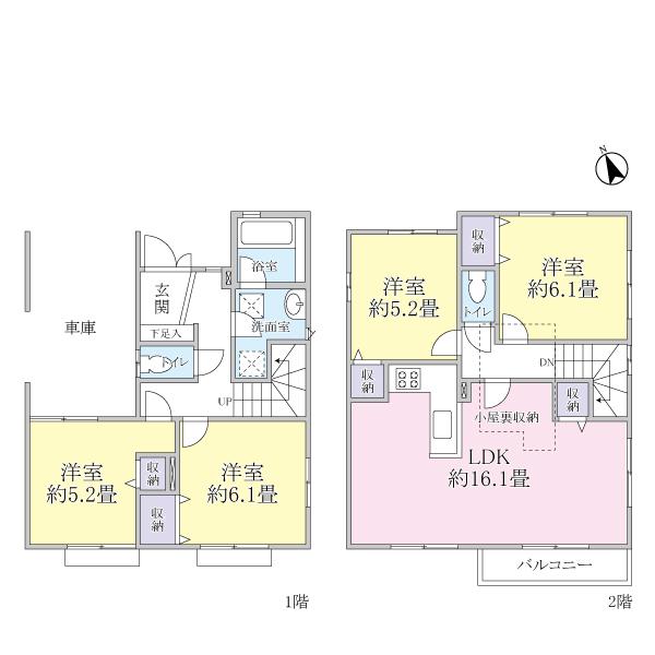 Floor plan. 41,800,000 yen, 4LDK, Land area 91.62 sq m , Building area 106.19 sq m