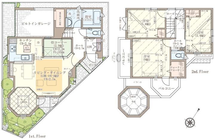 Floor plan.  [1 Building] 3LDK + tatami corner + walk-in closet