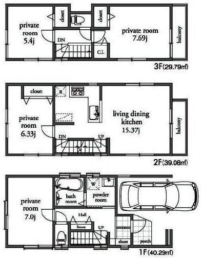 Floor plan. 39,800,000 yen, 4LDK, Land area 65.56 sq m , Building area 109.16 sq m