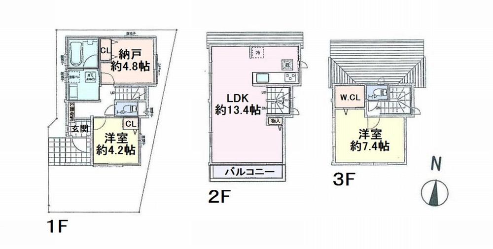 Floor plan. (13 Building), Price 41,800,000 yen, 2LDK+S, Land area 62.96 sq m , Building area 81.25 sq m