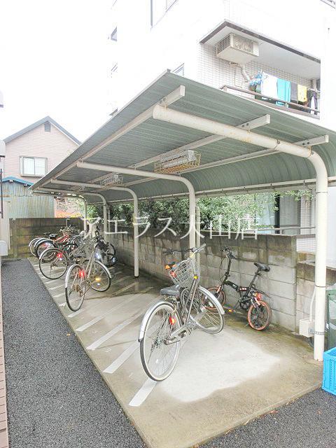 Parking lot. Bicycle parking space
