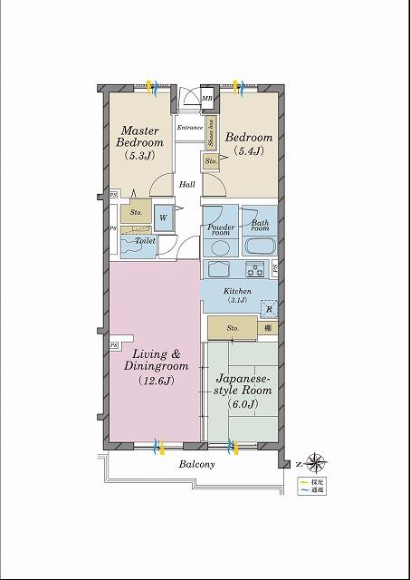 Floor plan. 3LDK, Price 29,800,000 yen, Occupied area 71.86 sq m , Balcony area 7.28 sq m 3LDK 71.86 sq m