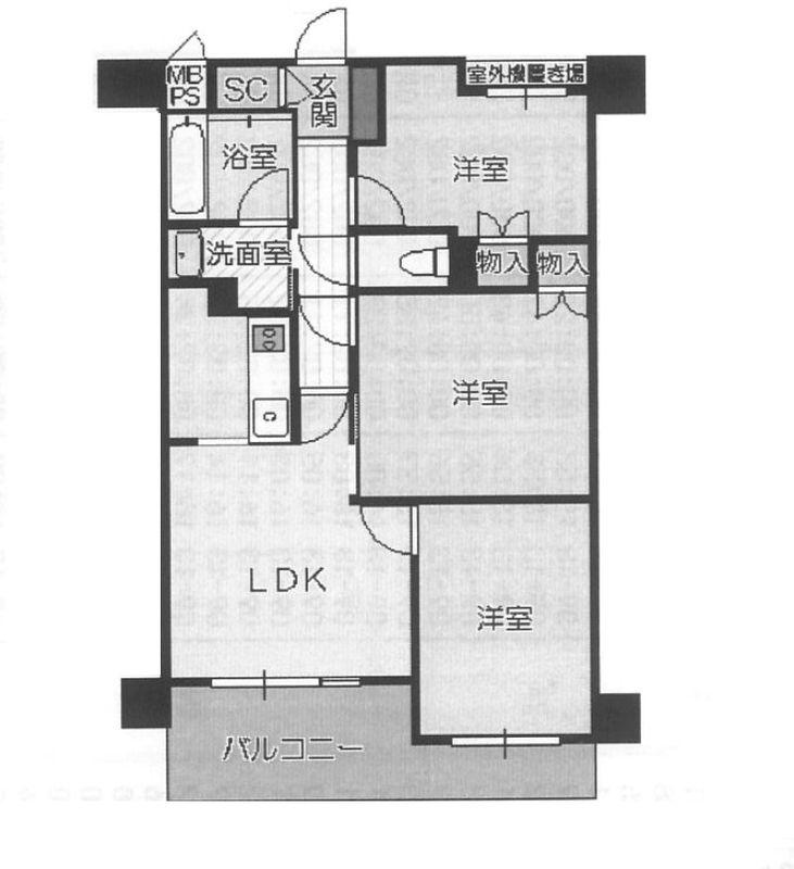 Floor plan. 3LDK, Price 32,900,000 yen, Occupied area 66.23 sq m floor plan
