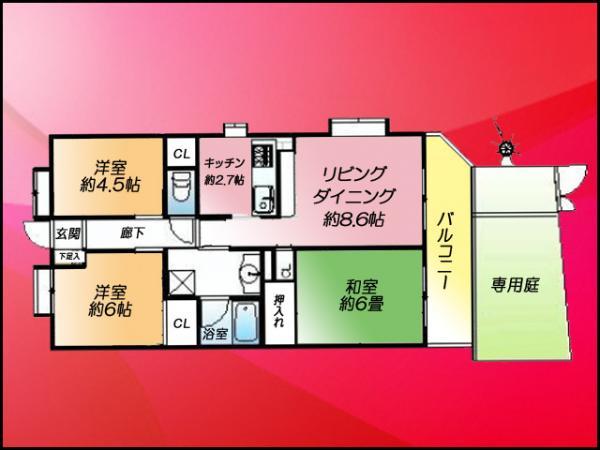 Floor plan. 2LDK+S, Price 23.8 million yen, Occupied area 58.18 sq m , Balcony area 7.18 sq m floor plan