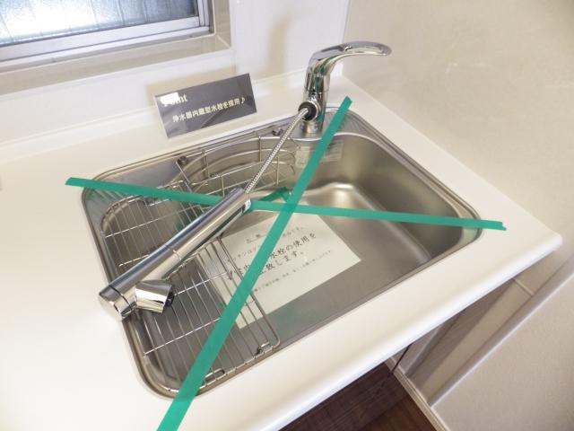 Kitchen. Cleaning is Easy shower faucet.