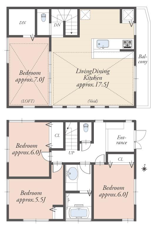 Floor plan. (C section), Price 50,800,000 yen, 2LDK+2S, Land area 97.52 sq m , Building area 97.2 sq m