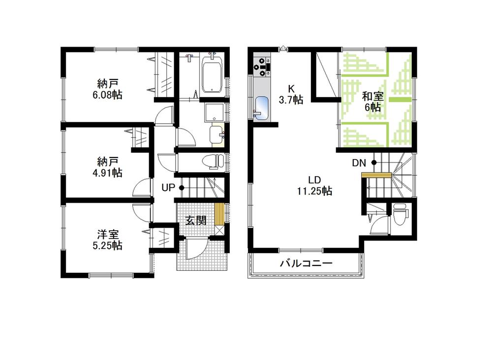 Floor plan. (5 Building), Price 37 million yen, 4LDK, Land area 92.72 sq m , Building area 85.45 sq m
