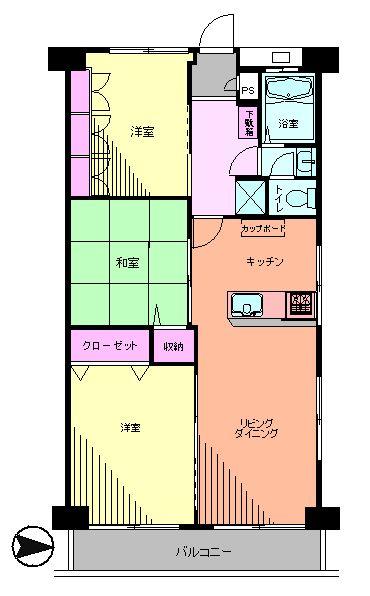 Floor plan. 3LDK, Price 17.8 million yen, Footprint 55.2 sq m , Balcony area 5.4 sq m Floor