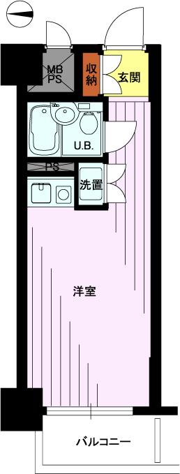 Floor plan. Price 7.4 million yen, Occupied area 18.81 sq m , Balcony area 2.56 sq m