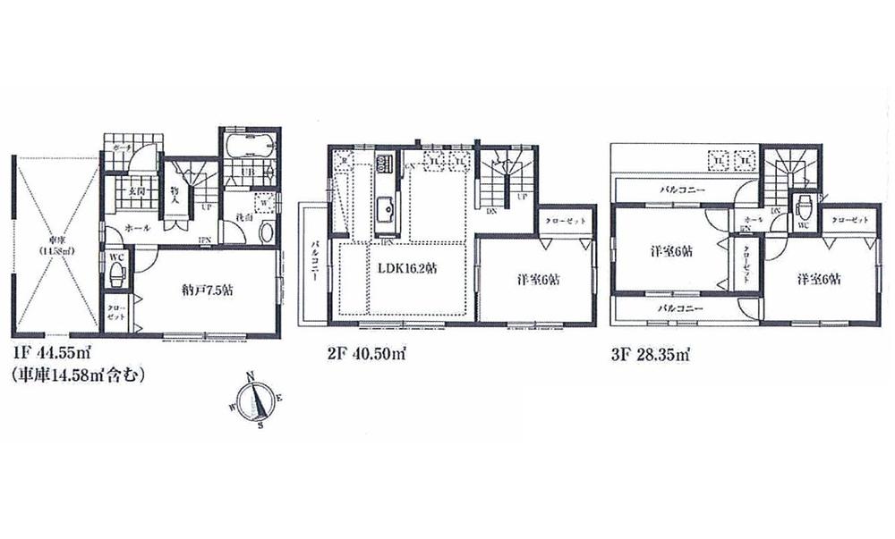 Floor plan. (5 Building), Price 52,800,000 yen, 3LDK+S, Land area 80.05 sq m , Building area 113.4 sq m