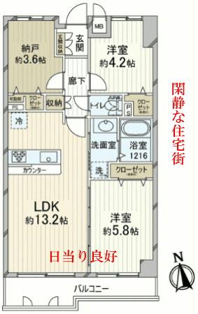 Floor plan. 3LDK, Price 24,200,000 yen, Footprint 60.9 sq m , Balcony area 7.12 sq m