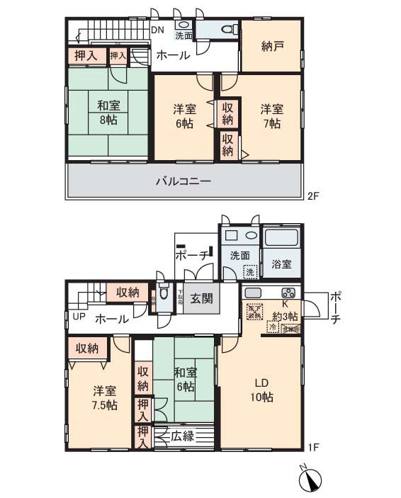 Floor plan. 82,800,000 yen, 5LDK + S (storeroom), Land area 266.64 sq m , Building area 150.98 sq m