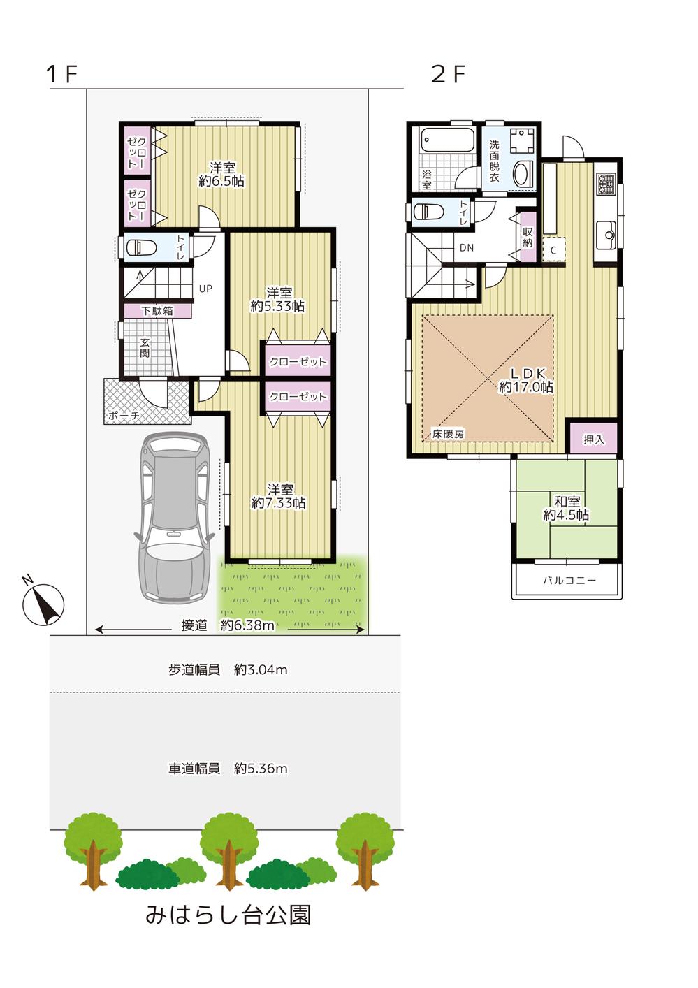 Floor plan. 36,100,000 yen, 4LDK, Land area 87.7 sq m , Building area 95.43 sq m