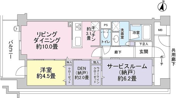 Floor plan. 2LDK, Price 25,800,000 yen, Footprint 58.8 sq m , Balcony area 8.2 sq m 2LDK type