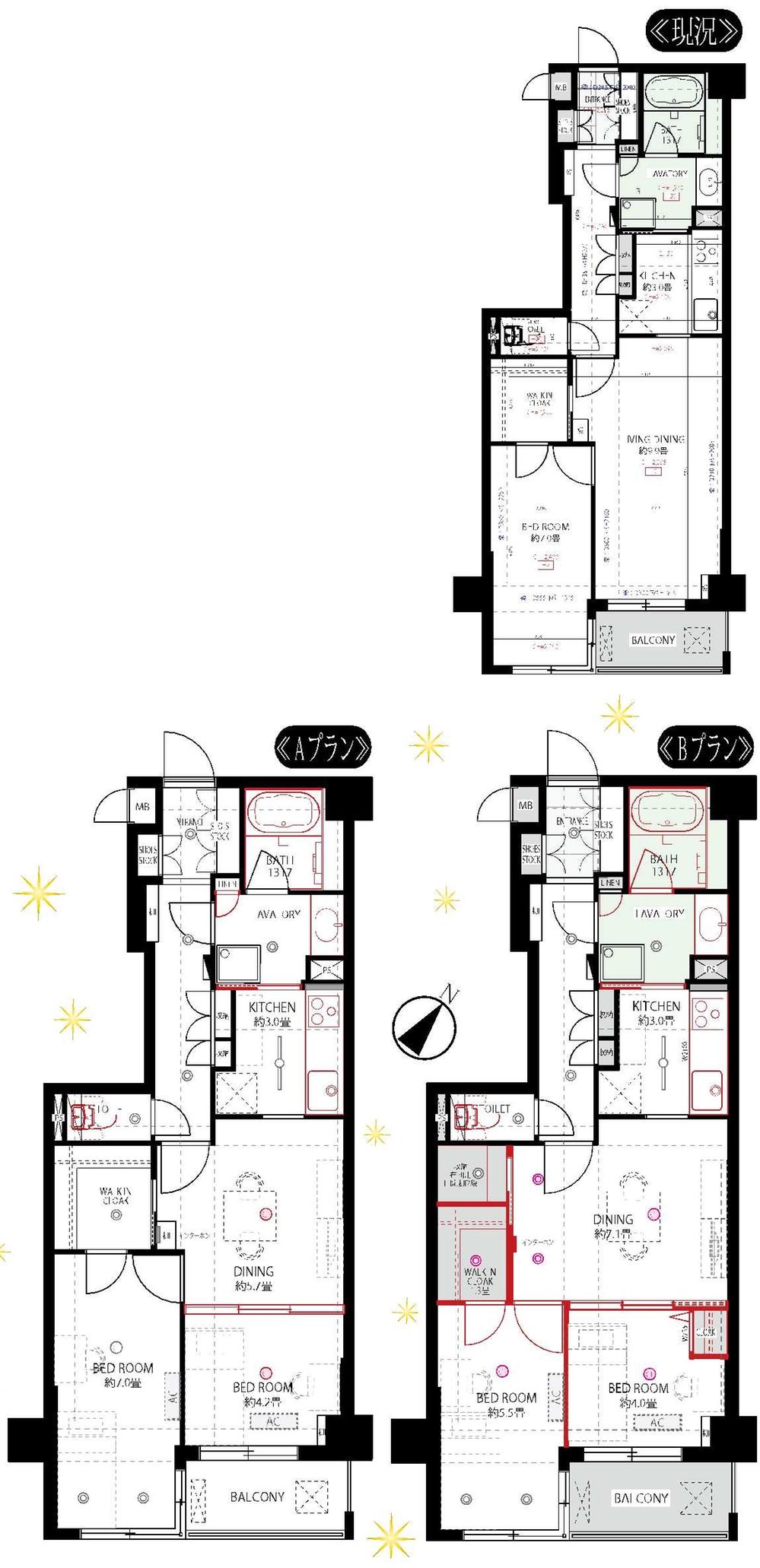 Floor plan. 1LDK, Price 28.8 million yen, Occupied area 54.59 sq m , Balcony area 3.99 sq m