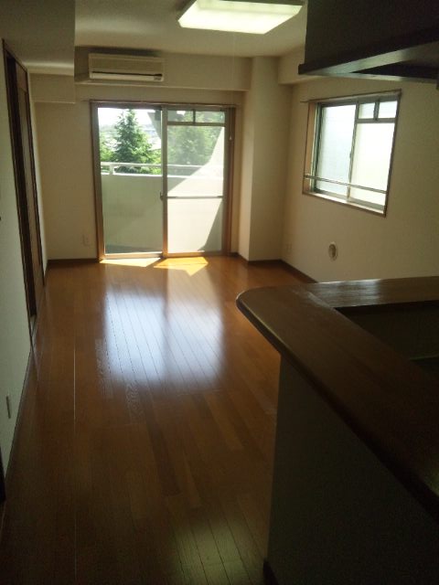 Living and room. Kitchen ⇒ is a view of the balcony.