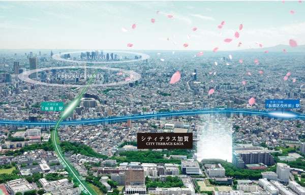 Surrounding environment. 2 Station 2 routes available that connects the city center to direct, Comfortable access of the 20-minute distance to the main station ※ Aerial photo of the web is light, such as CG synthesis of the local portion to those obtained by photographing a southeast direction from local around the sky (June 2011) ・ Is that where the processing. Also surrounding environment might change in the future.