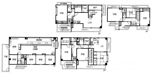 Floor plan. 95,800,000 yen, 7LDK, Land area 145.45 sq m , Building area 274.87 sq m