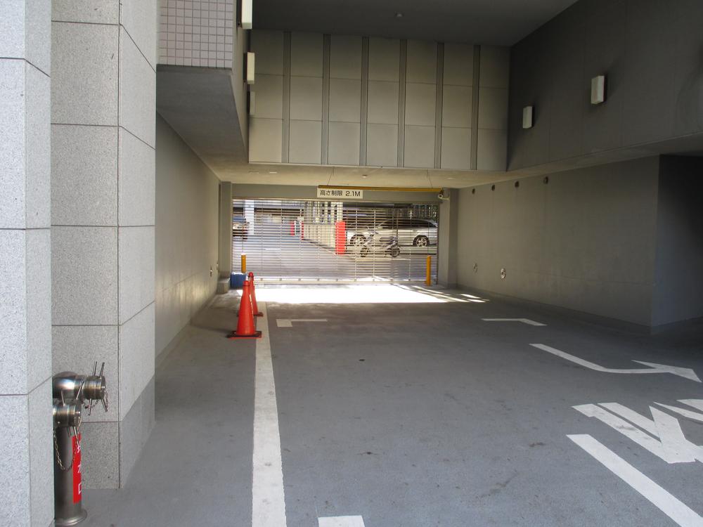 Parking lot. Parking entrance