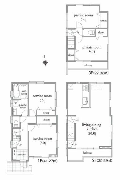 Floor plan. 40,800,000 yen, 4LDK, Land area 97.4 sq m , Building area 104.48 sq m