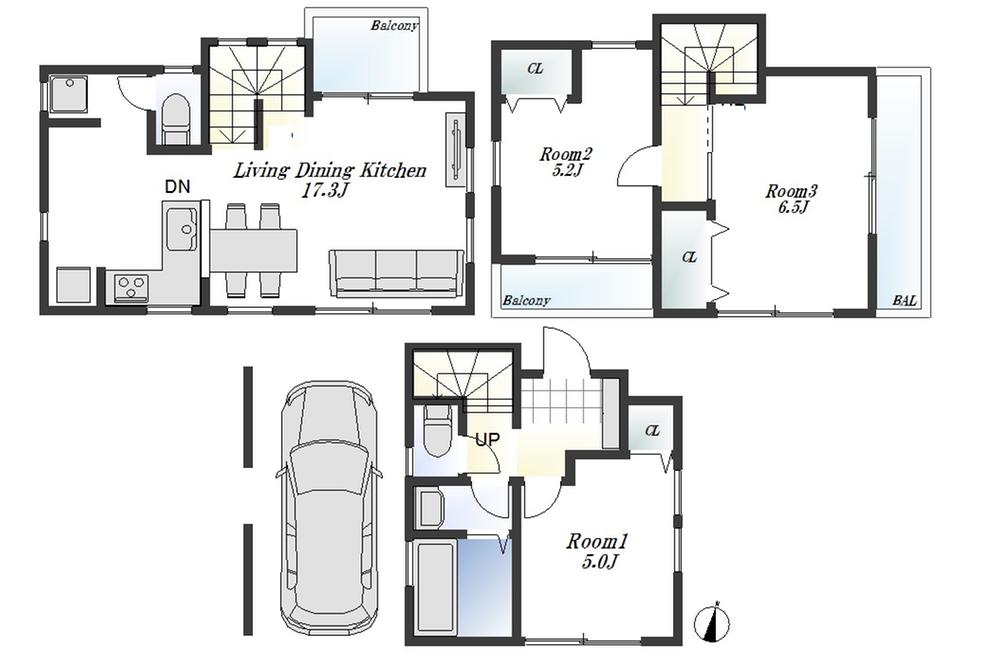 Floor plan. 40,800,000 yen, 3LDK, Land area 50.94 sq m , Building area 90.71 sq m