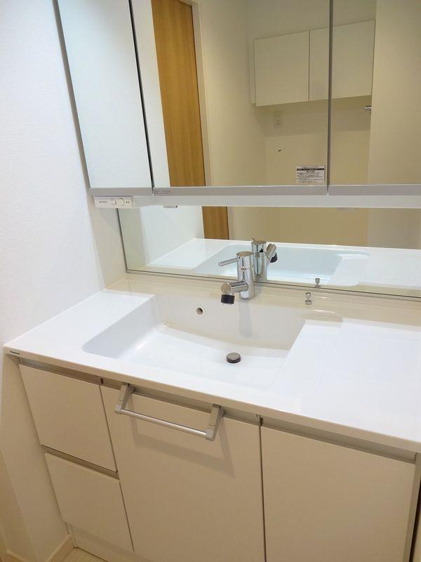 Wash basin, toilet. Bathroom vanity