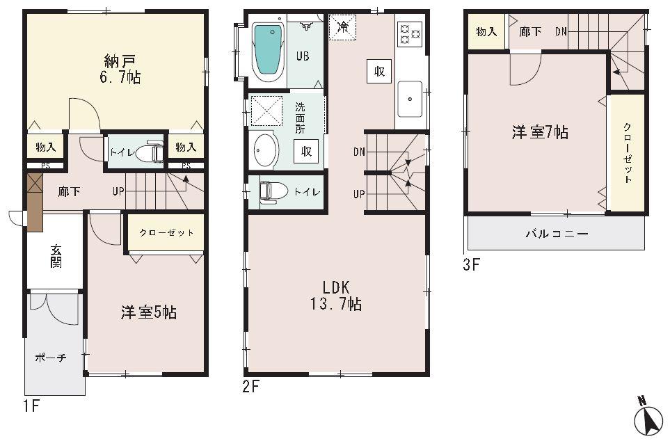 Floor plan. (1), Price 35,800,000 yen, 2LDK+S, Land area 71.33 sq m , Building area 83.21 sq m
