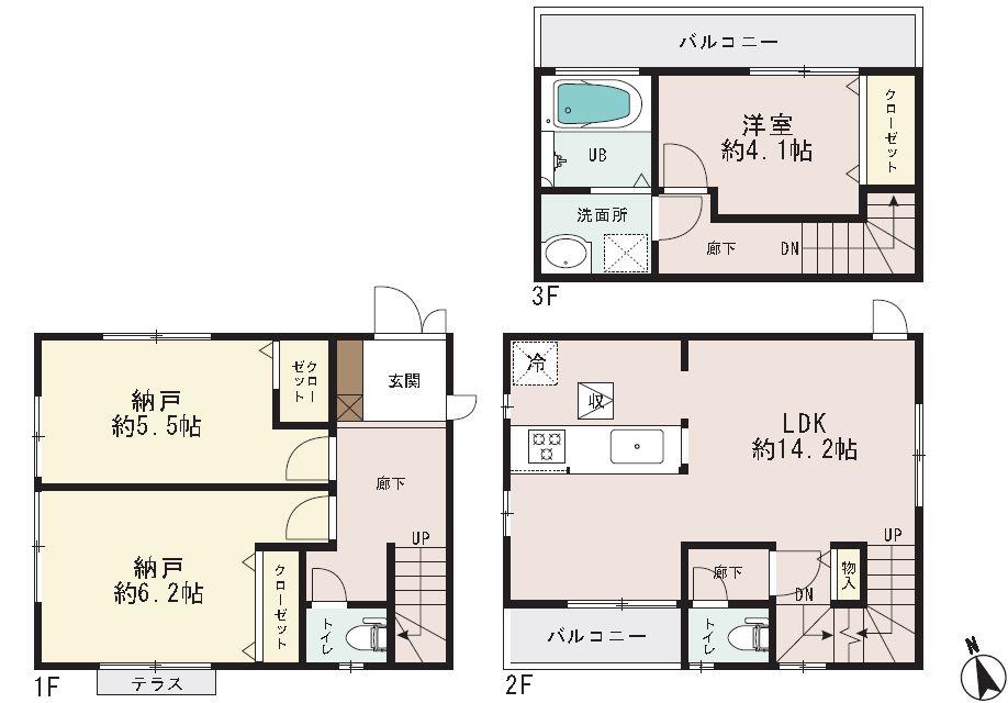 Floor plan. (6), Price 34,800,000 yen, 2LDK+S, Land area 73.03 sq m , Building area 80.1 sq m