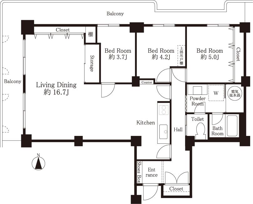 Floor plan. 3LDK, Price 23.8 million yen, Occupied area 82.75 sq m , Balcony area 22.04 sq m floor plan