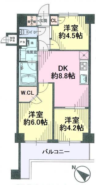 Floor plan. 3DK, Price 27,900,000 yen, Occupied area 51.12 sq m , Balcony area 8.33 sq m ◎ auto-lock ・ With security cameras