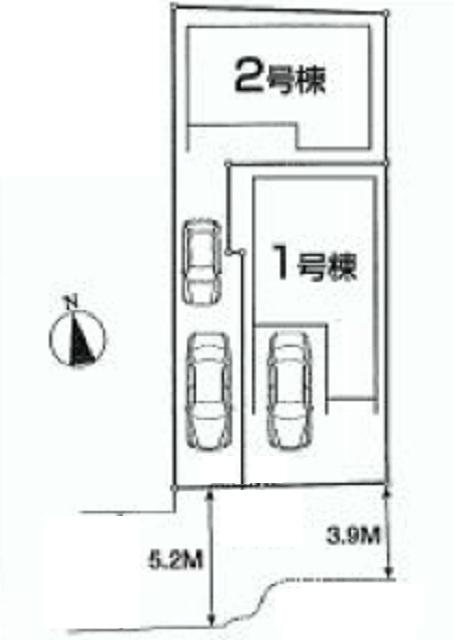 The entire compartment Figure. South road 3.9m ~ 5.2m Building 2 is two car space