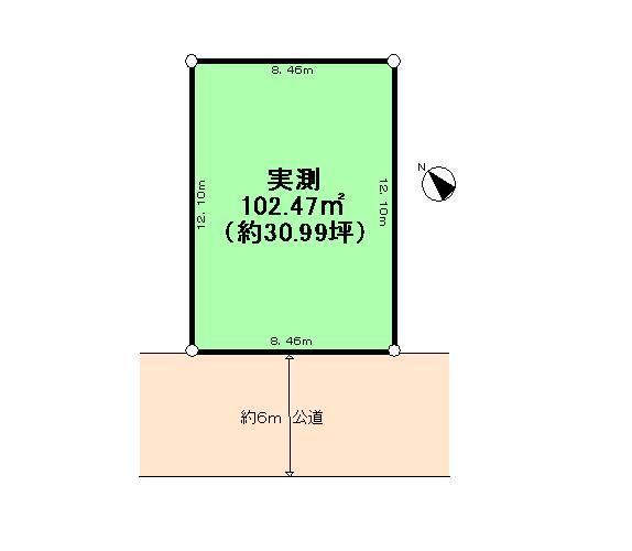 Compartment figure. Land price 42,800,000 yen, Land area 102.47 sq m