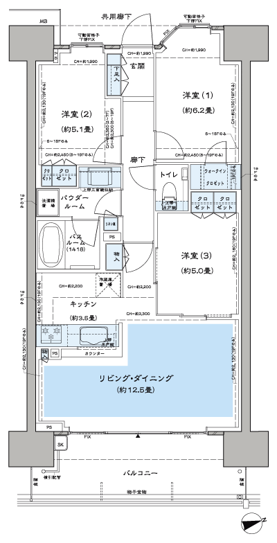 Floor: 3LD ・ K + WIC (walk-in closet), the occupied area: 70.35 sq m, price: 46 million yen, currently on sale