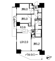 Floor: 3LD ・ K + N (storeroom) + WIC (walk-in closet) + SIC (shoes closet), the area occupied: 71.8 sq m, price: 44 million yen, currently on sale