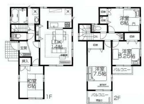 Floor plan. (4 Building), Price 53,800,000 yen, 4LDK, Land area 100.09 sq m , Building area 95.22 sq m