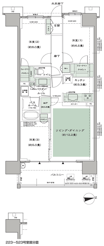 Floor: 3LD ・ K + N (storeroom) + 2WIC (walk-in closet), the occupied area: 72.88 sq m, Price: 35,800,000 yen, now on sale