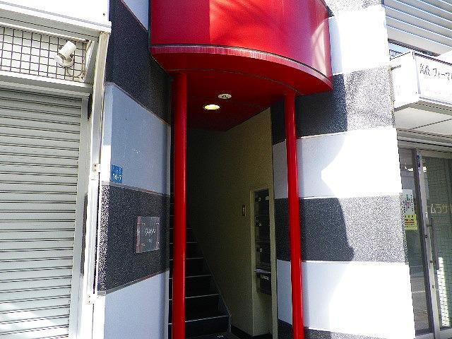 Entrance. Red is fashionable entrance